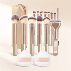 Ultimate 17 - Piece Professional Makeup Brush Set with Powder Puff (17 Pcs)
