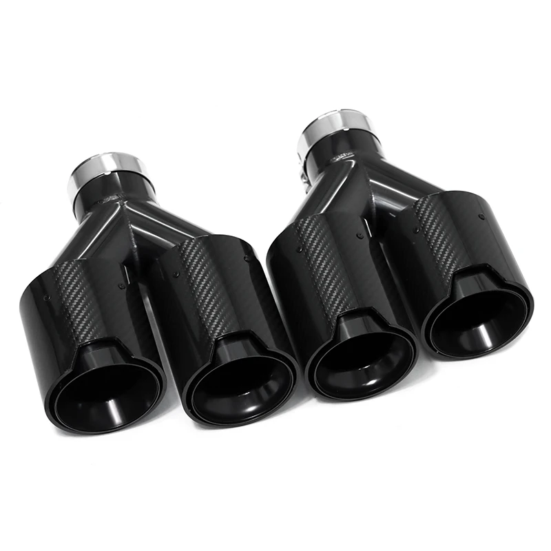 Car Exhaust Tip System Quad Carbon Fiber Stainless Steel Exhaust Tip for BMW Universal for M Performance Exhaust Tips End Pipes Tailpipe Muffler Tips