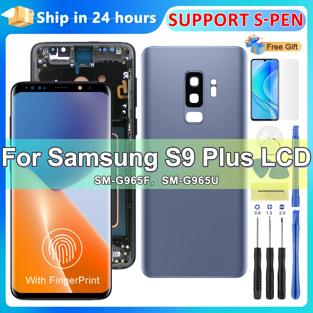 ЖК-дисплей SUPER AMOLED для Samsung S9 Plus, сенсорный экран, дигитайзер в сборе для S9 + G965 G965F G965N с заменой рамки