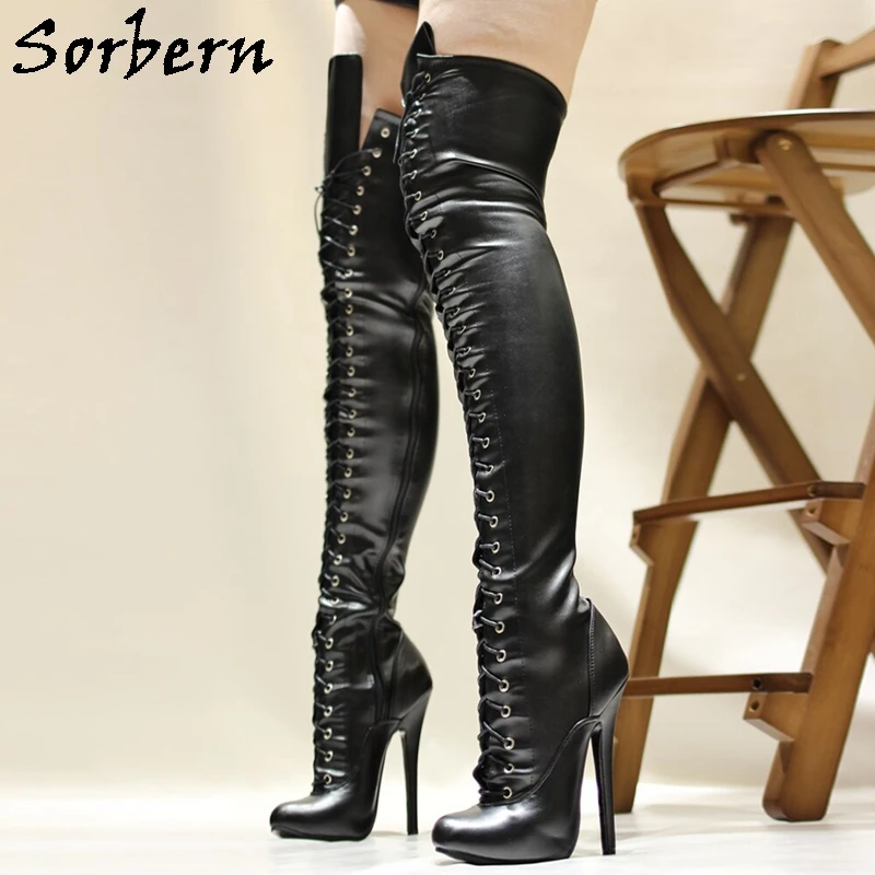 

Sorbern Retro Over The Knee Boots Women Burlesque Dancer Show Cosplay Long Boot High Heel Stilettos Size 36-46