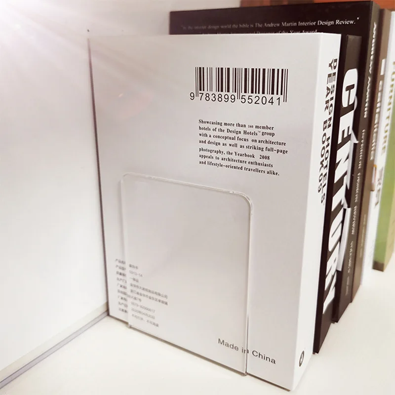 Book Organizer Book Holder Book Stand Acrylic Bookends Stand Bookshelf Desktop Decorative Storage Rack