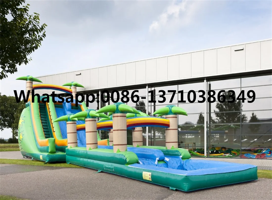 

Commercial hot-selling outdoor jungle inflatable water, pool slide BD-097