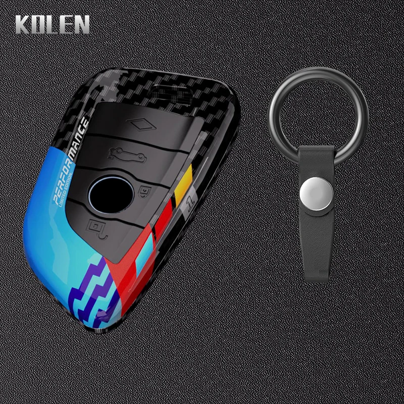Sleek Carbon Fiber Style Car Key Case Cover
