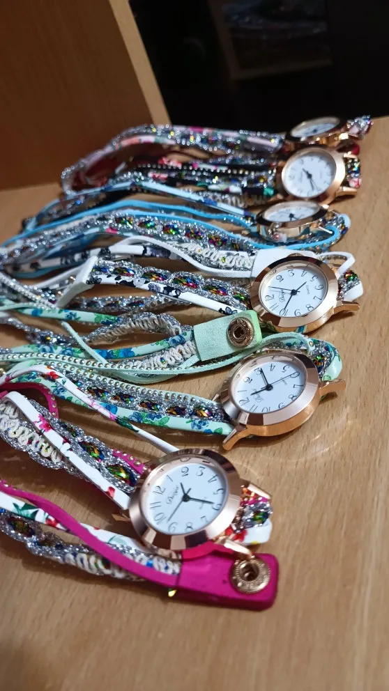 Luxury quartz watches for women, hot brands, popular quartz diamonds in flowers, leather bracelets, women's jewelry, wrist dresses, 2019 collection photo review
