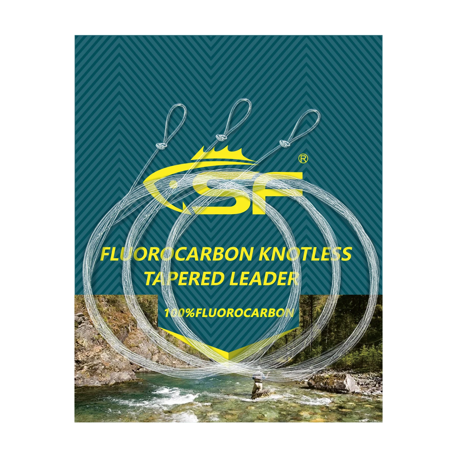 Sf 3pcs Clear 100 Fluorocarbon Fly Fishing Tapered Leader With Pre