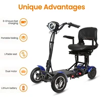 Scooter électrique de mobilité à 4 roues, double moteur 500W, batterie au Lithium 36V 18Ah, léger et pliable, longue portée 50km 1