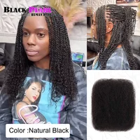Cheveux humains en vrac Afro Kinky Black Pearl Top QVR Peruvian Kinky Curly Mini Twist 50G/pièce pour tressage, 100% Remy Hair Bundles 2