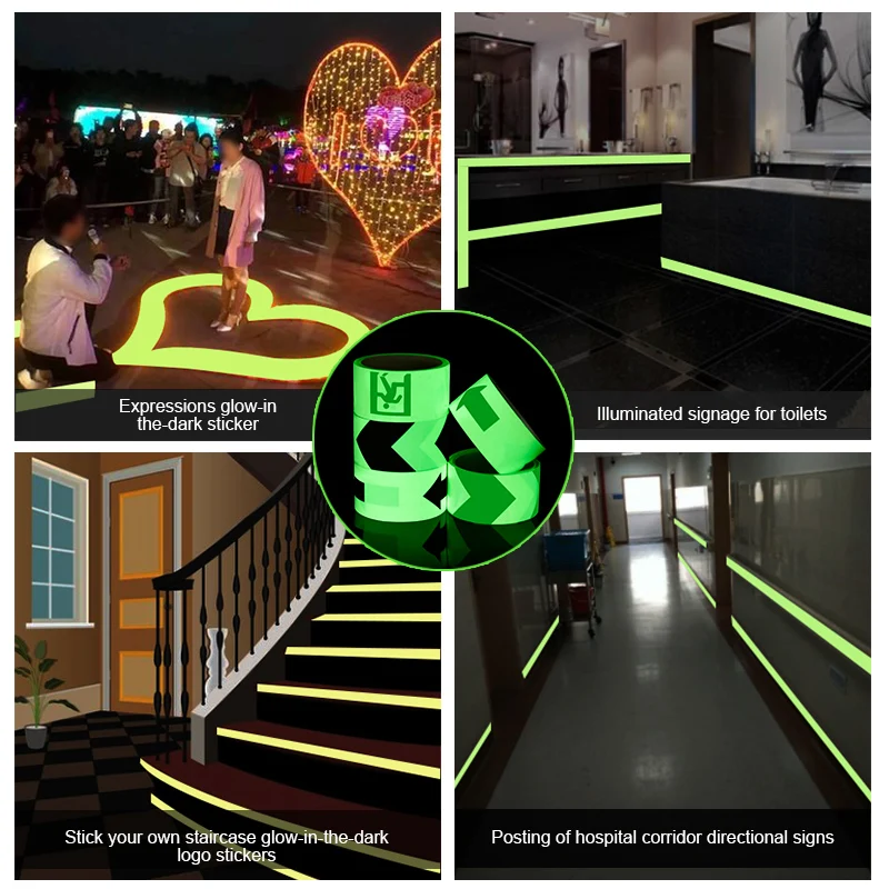 Green Luminous Tapes Self Adhesive Glow in Dark Stickers Stage Decorative Luminous Fluorescent Tape Warning Stickers - 30 Green Luminous Tapes Self Adhesive Glow in Dark Stickers Stage Decorative Luminous Fluorescent Tape Warning Stickers - 30