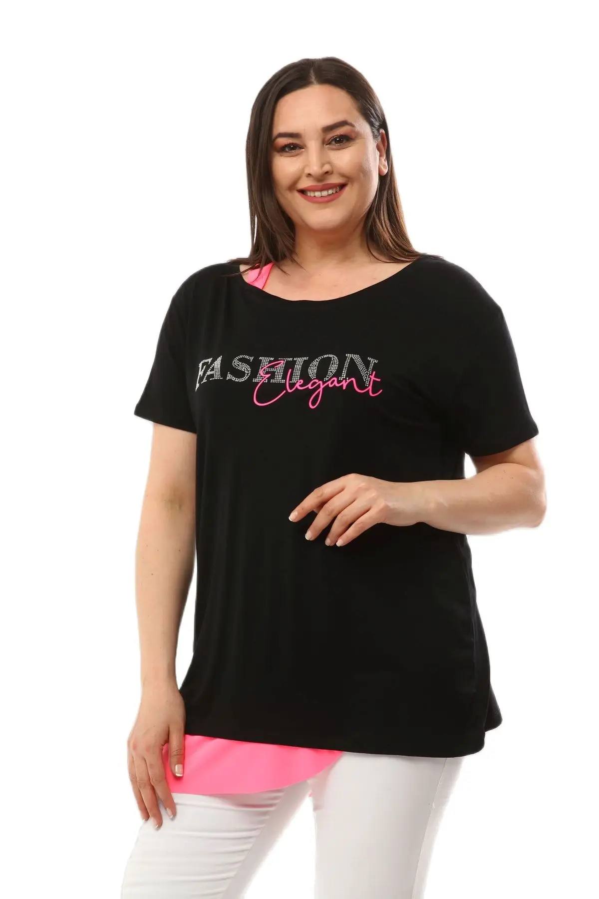 Женская блузка с неоновым рисунком, выполненная в Турции, Новое поступление