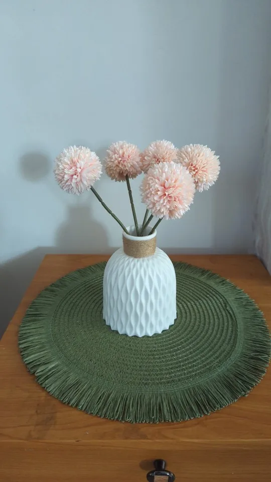Rope Plastic Vase Flower Arrangement DIY Flowerpot Living Room Porcelain Imitation Flower Ware Home Decoration Ornaments photo review