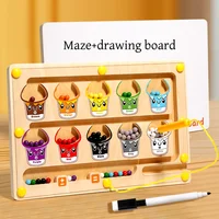 2 in 1 Magnetic Color Sorting Maze & Drawing Board Toddler Montessori Toys Number Matching Learning Counting Preschool Activity 2