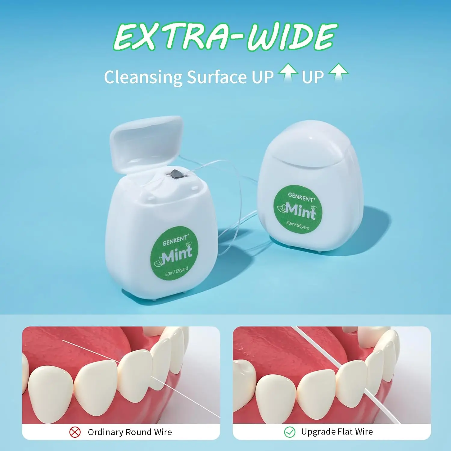 Waxed Dental Floss Plaque Removal Mint Flavor