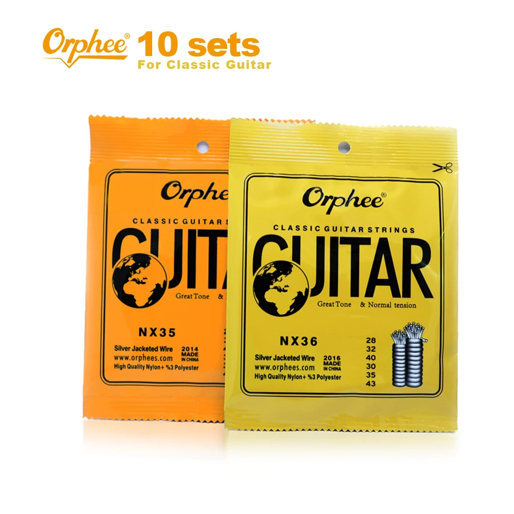 

10sets Orphee Classical Guitar Strings Nylon+3%Polyester Classic guitarra strings normal & hard tension Vacuum packing