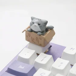 Adorable Kawaii Cat 3D Keycap - Cute Desk Accessory (GRAY)