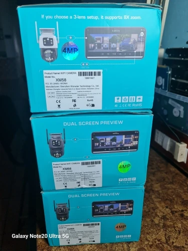 Caméra WiFi 360° extérieure 8MP 4K – Double objectif PTZ, détection humaine, vision nocturne, IP66 étanche photo review
