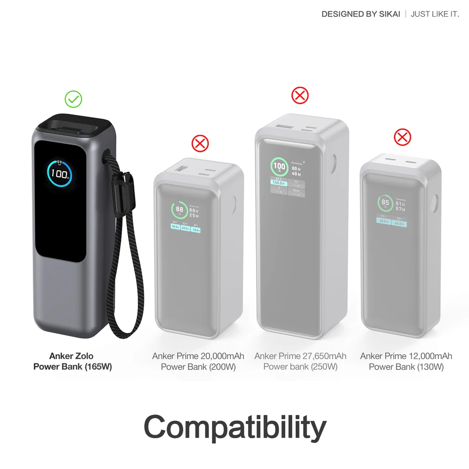 Silicone Case for Anker Zolo 25000mAh 165W Power Bank Protective