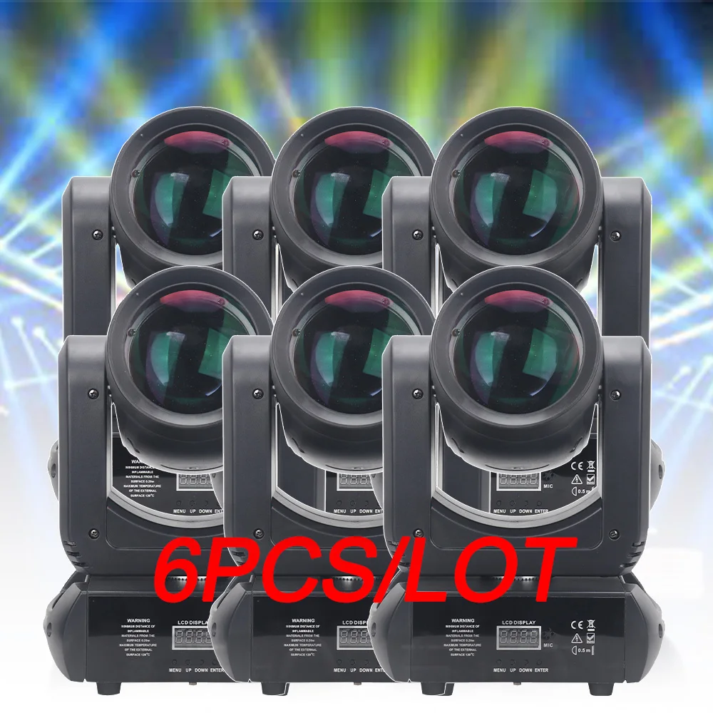 6PCS/LOT LED Mini 150W Spot Beam Moving Head Stage Light 18Prisms DMX Dj Strobe Disco Wedding Party Decoration Wash Flash