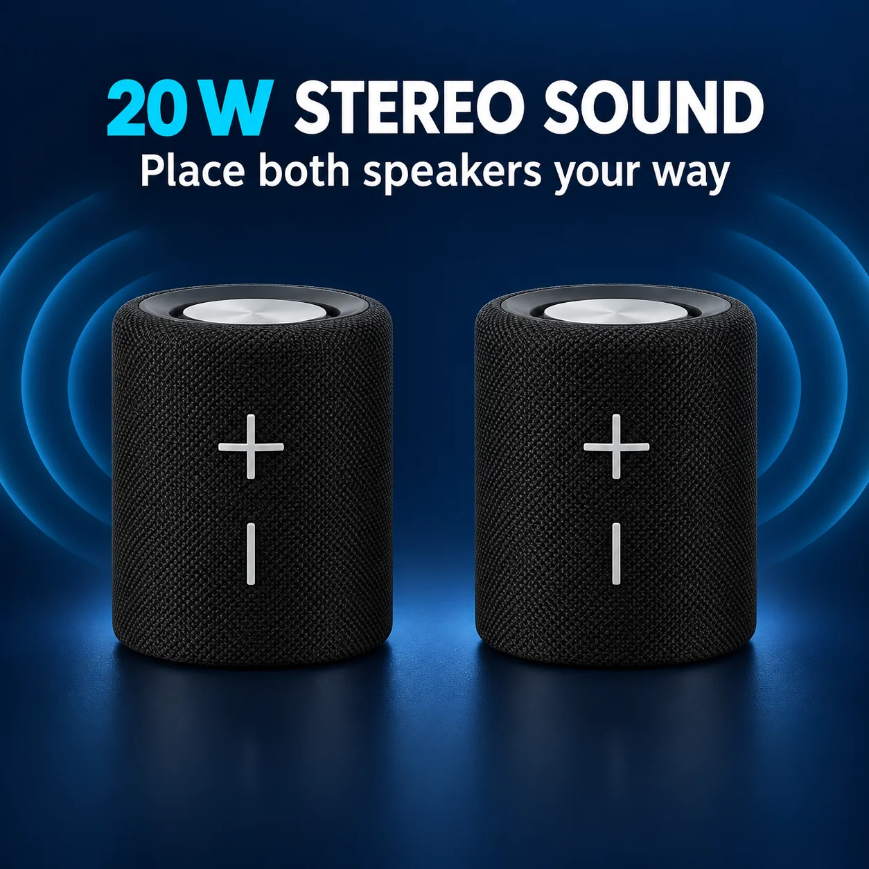 Haut-parleur Bluetooth 5.3 stéréo portable 20W, séparable 2-en-1, haut-parleurs magnétiques rechargeables double Type-C, jusqu'à 6 heures d'autonomie pour la maison, les voyages, les fêtes et les activités de plein air 1