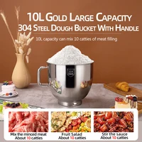 SUNATUR 10л миксер на подставке 2200 Вт тестомесильный планетарный дартс автоматический венчик электрический кухонный блендер с таймером взбиватель крема — изображение 4