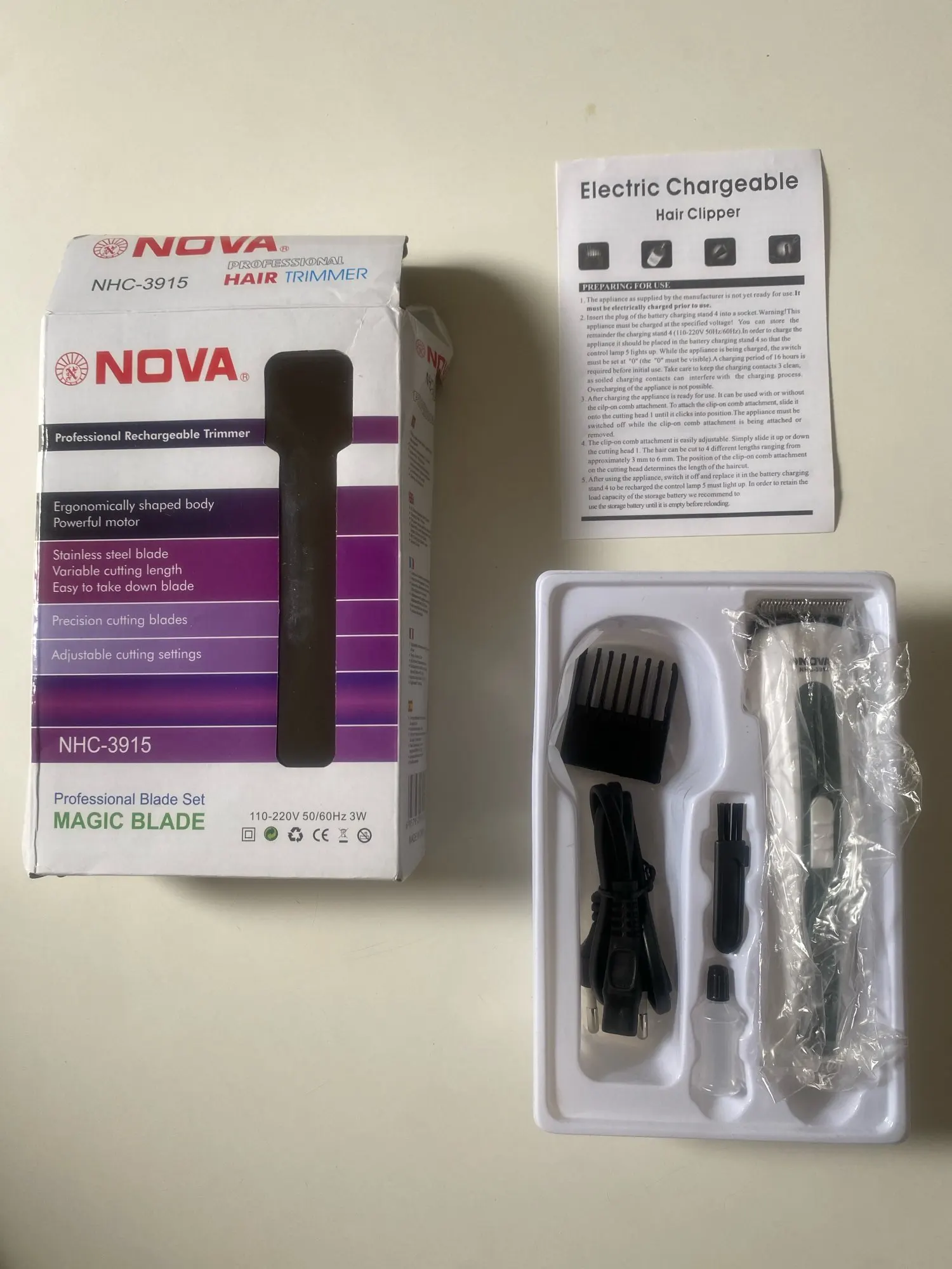 Máquininha De Cortar Cabelo e/ou Barbeador Portátil Aparador Barba 3915 bivolt Recarregável-ENVIO IMEDIATO PARA TODO BRASIL photo review