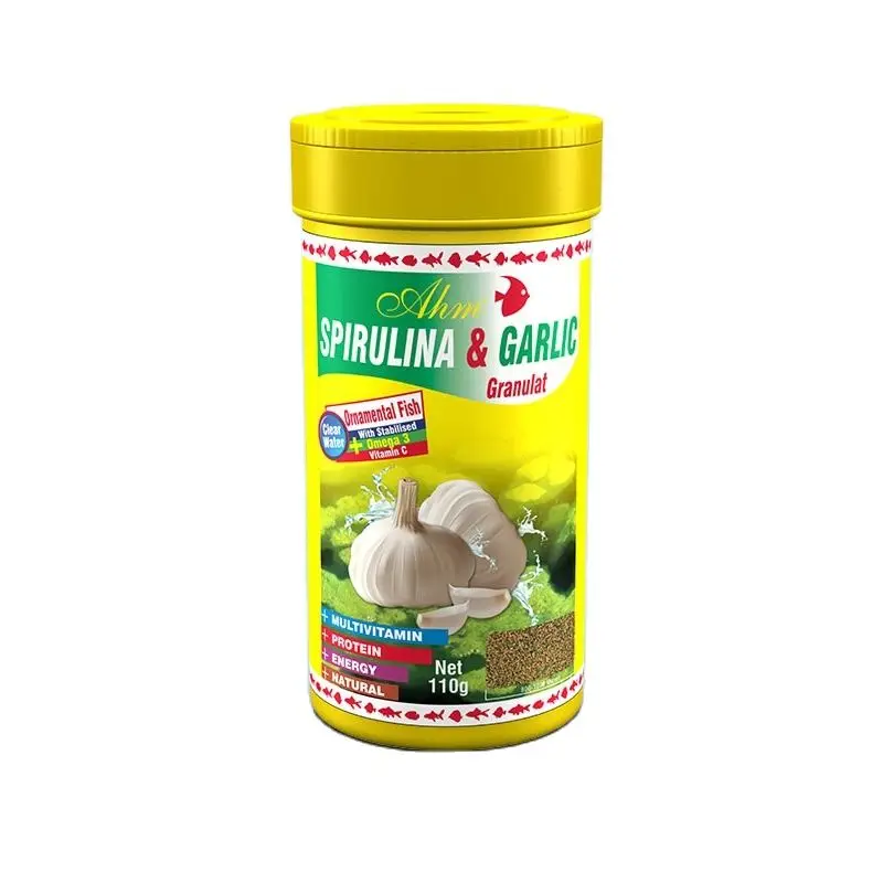 Ahm Spirulina Aglio Cibo Naturale Per Pesci D'Acquario 250 Ml