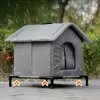Outdoor Cat House Winter Warm Waterproof Rainproof Cold Large Space Thick Closed Tent Bite Resistant Feral Cat Shelter For Patio 2