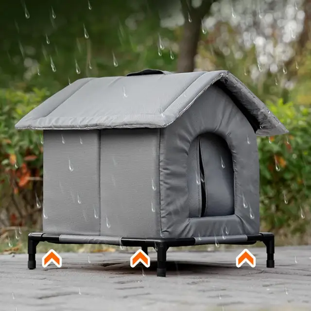 Outdoor Cat House Winter Warm Waterproof Rainproof Cold Large Space Thick Closed Tent Bite Resistant Feral Cat Shelter For Patio 2