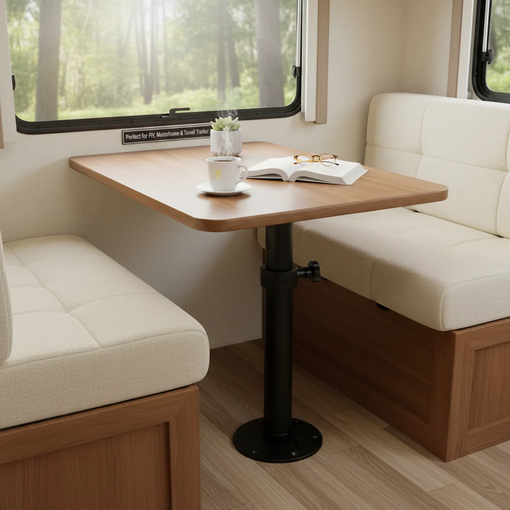 Verstellbares RV-Tischbein-System 18-27,5 Zoll – Sockel für Pontonboote, Wohnmobile, abnehmbare Marine-Basis mit Outdoor-Dreibein-Kit – Detail 7