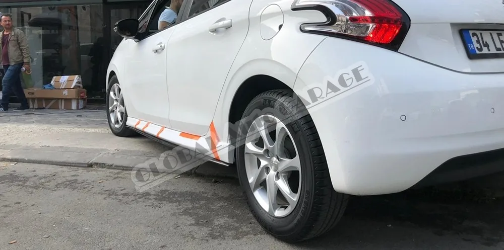 

Обшивка порога боковой юбки для Peugeot 208, Стайлинг автомобиля, универсальный спойлер, брызговики, разветвитель губ, украшение бампера, крыша