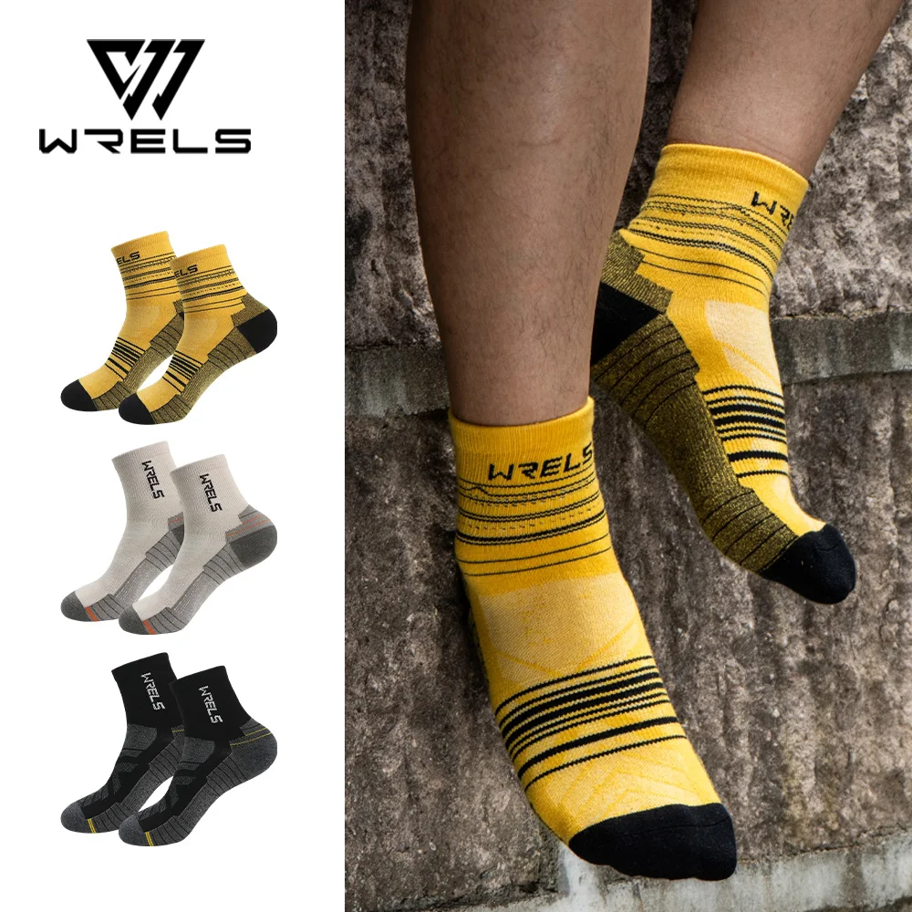 WRELS 1/3 أزواج ميرينو الصوف الجري الجوارب ضغط دعم سميكة وسادة جوارب من الصوف. لتشغيل التنزه الرطوبة فتل الجوارب