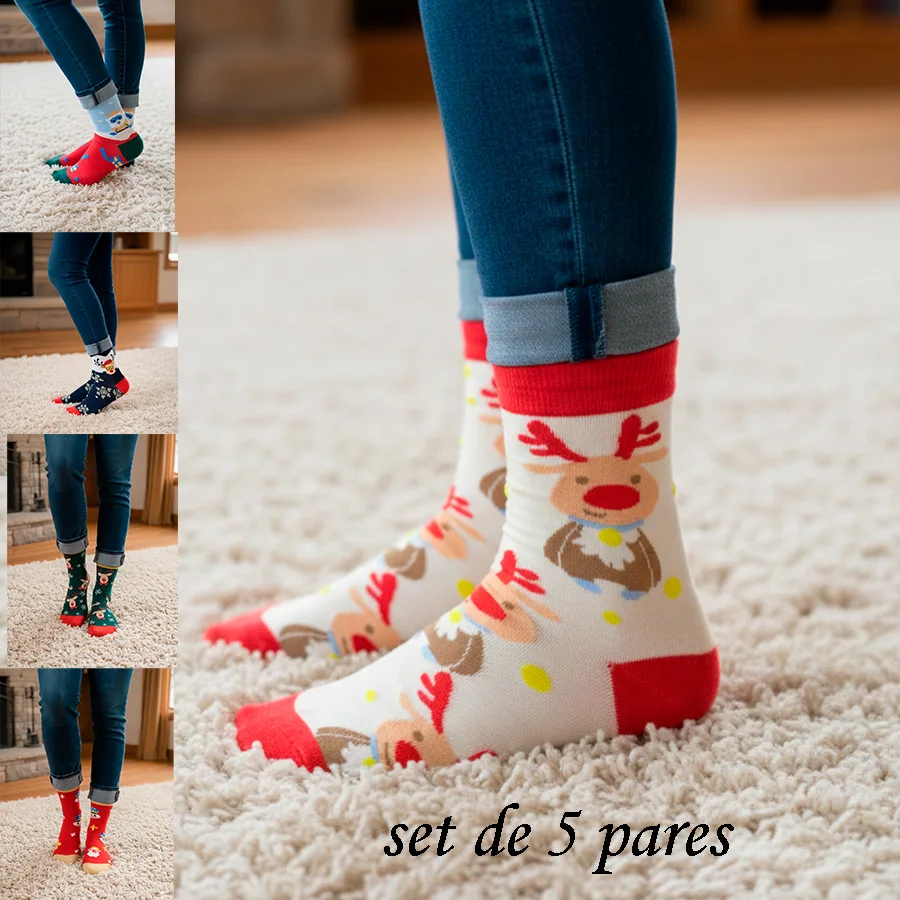 Kit de Calcetines de Navidad Funky - Regalo Perfecto y Calidez Festiva