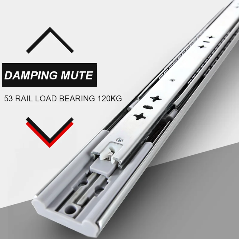 

AOLISHENG Industrial Heavy Slides Drawer Damper Soft Close Guides Fully Pull-out Drawers Rails High Load Rail 265 LB 1Pairs