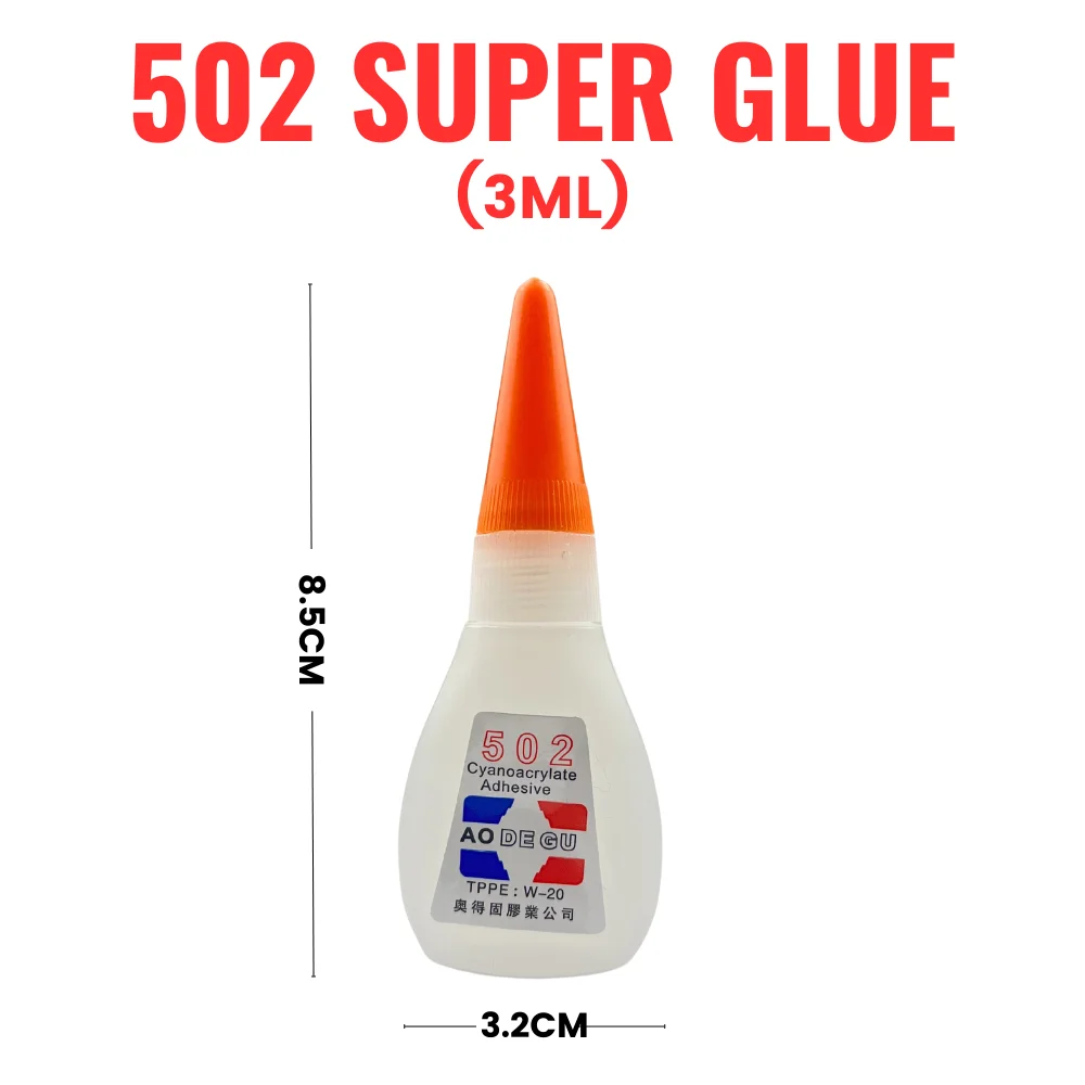 502 인스턴트 시안아크릴 접착제, 강력한 DIY 액체 쥬얼리 장난감 신발, 초고속 건조 투명 접착제, 3ML