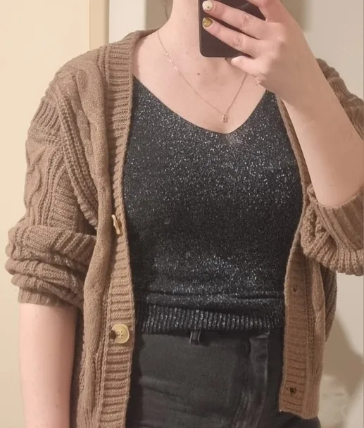 Women's Korean Style V-Neck Cardigan photo review