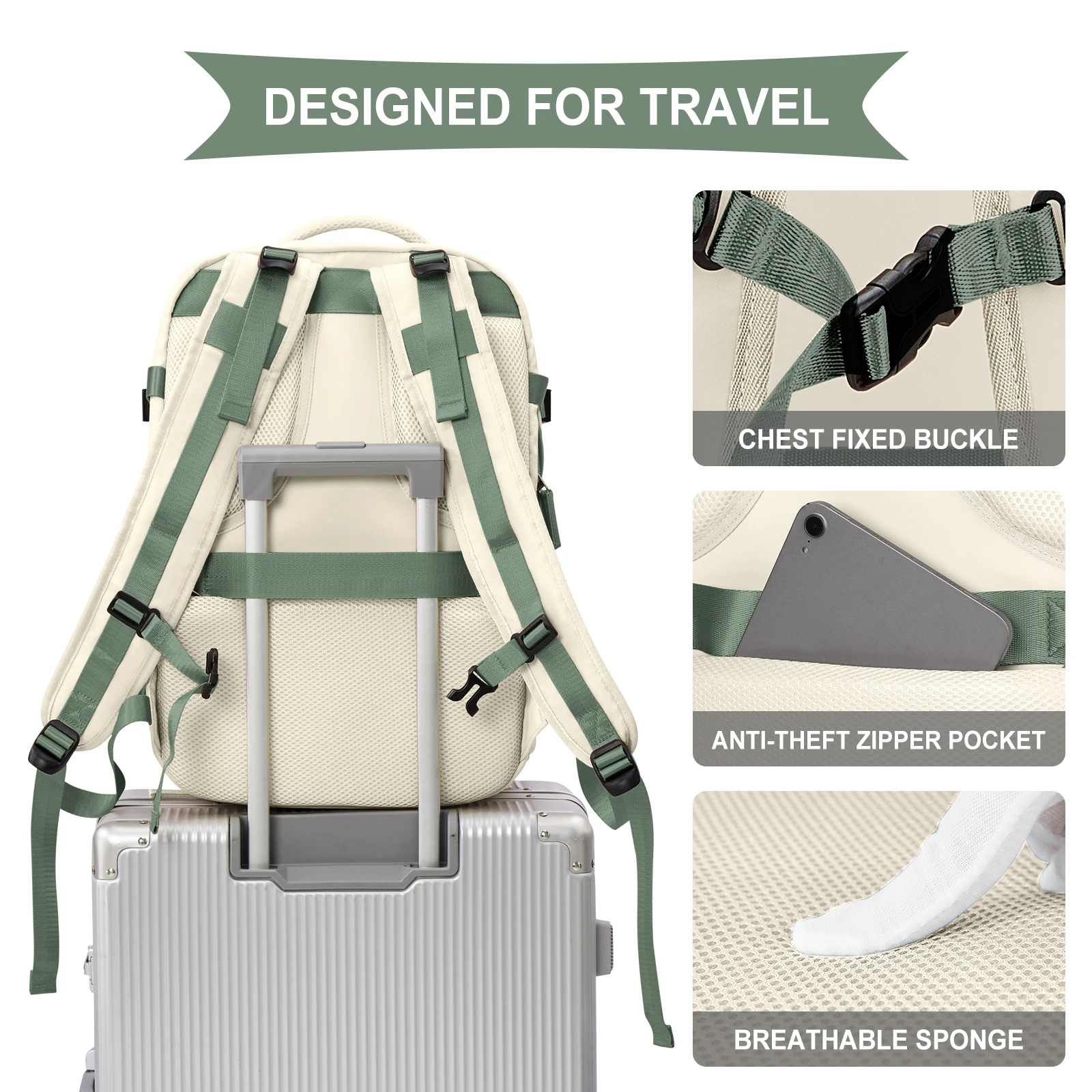 Women Backpack Large Capacity, Flight Approved Carry on Air Backpack, College Hiking Backpack for Men, Business Travel Backpack