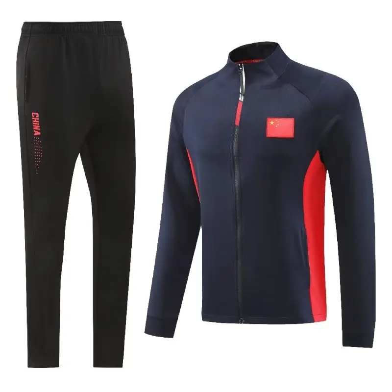Spring Autumn China Team Sportwears Chinese Flag Tracksuit Badminton Table Tennis Jacket/Pants Men Women Bodysuit Couple's Coat