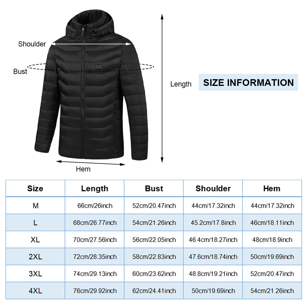 2022 Electric Heating Jackets USB Charging 11-zone Dual-control Heating Cotton Coat for Men Women Winter Outdoor Skiing Camping