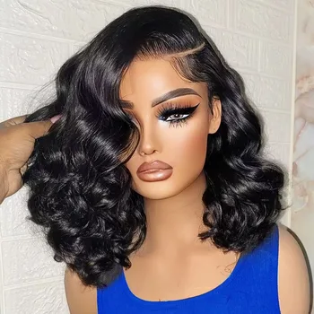 220% Density Body Wave Wear And Go Glueless Human Hair Wigs Bob Wigs For Women Ready To Wear Pre Cut 13x4 Front Wig No Lace 1