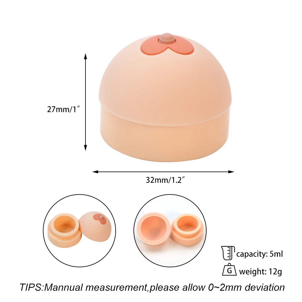 5ML Nipple Wax Jar silicone Wax Container Cosmetic Bottle Makeup Cream Case Earrings Moisturizer Lip Balm 1pcs