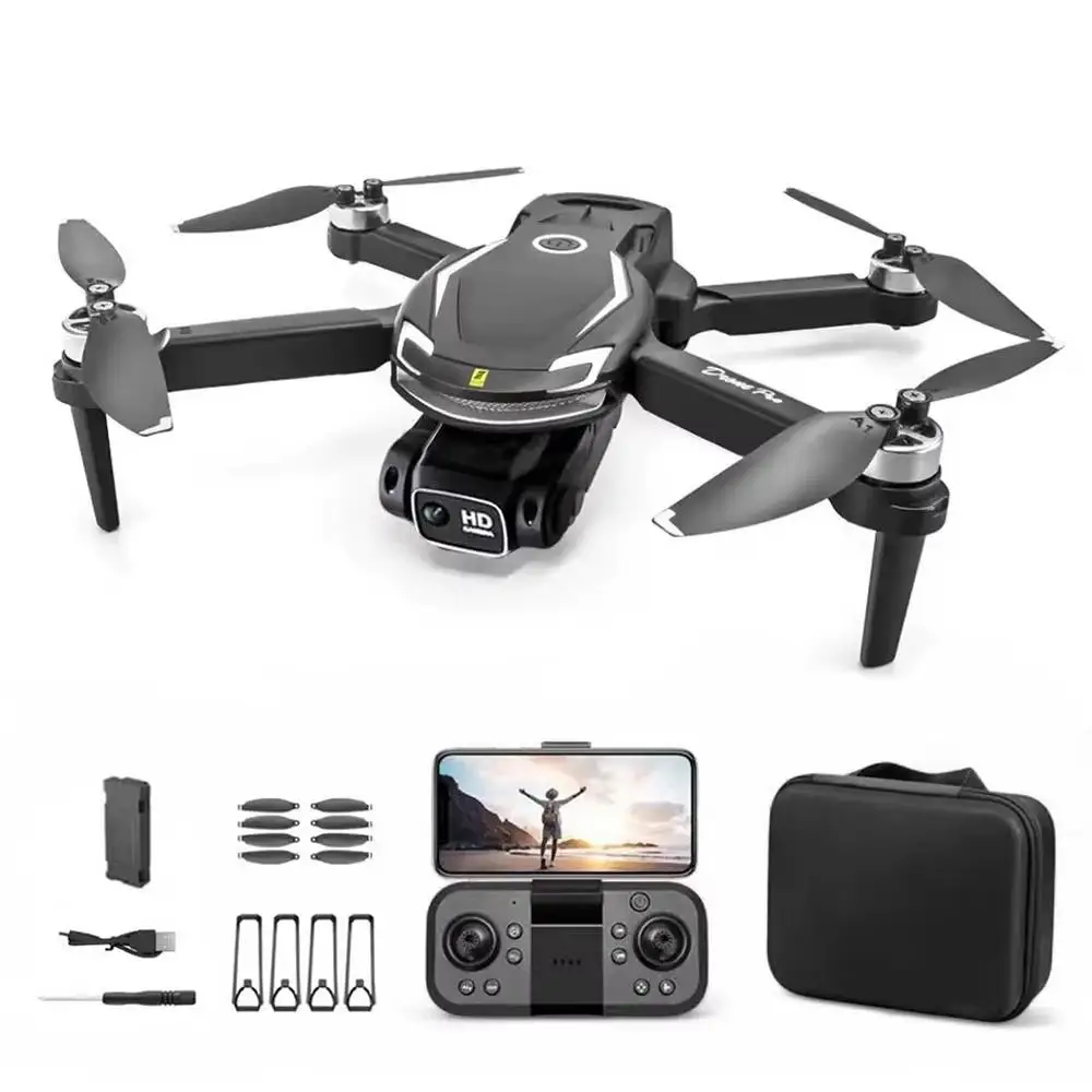 DLI Drone V88 Pro Preto 4K FPV WiFi Dobrável Motor Sem Escova Câmera Dupla Controle Remoto Quadricóptero RC Para Crianças