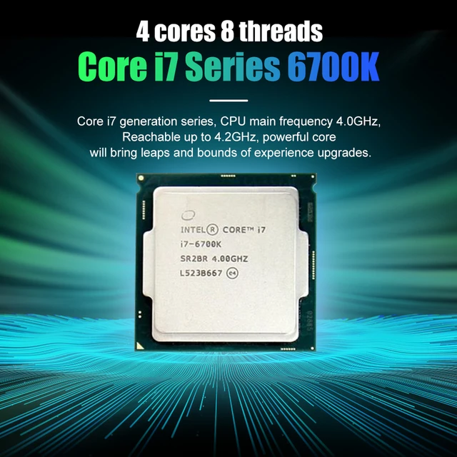 Intel Core i7 6700 k cpu i7-6700 kプロセッサー,4.0 ghzクアッドコア ...