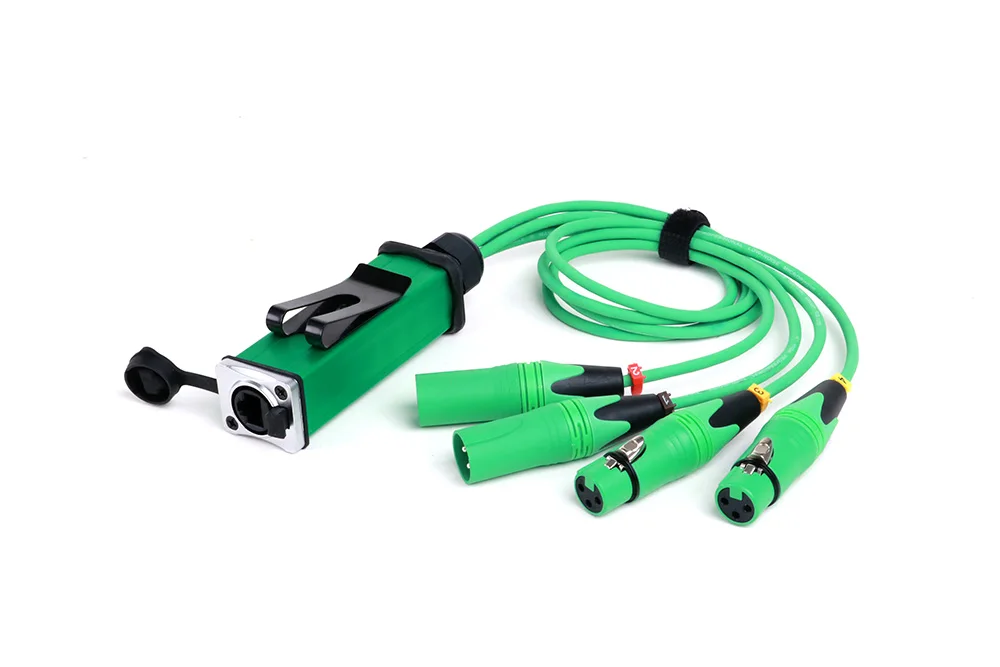 Wasserdicht rj45 cat5 bis 4 kanal 3pin 2 männlich 2 weiblich xlr extender multi netzwerk empfänger breakout audio abgeschirmtes kabel – Detail 8
