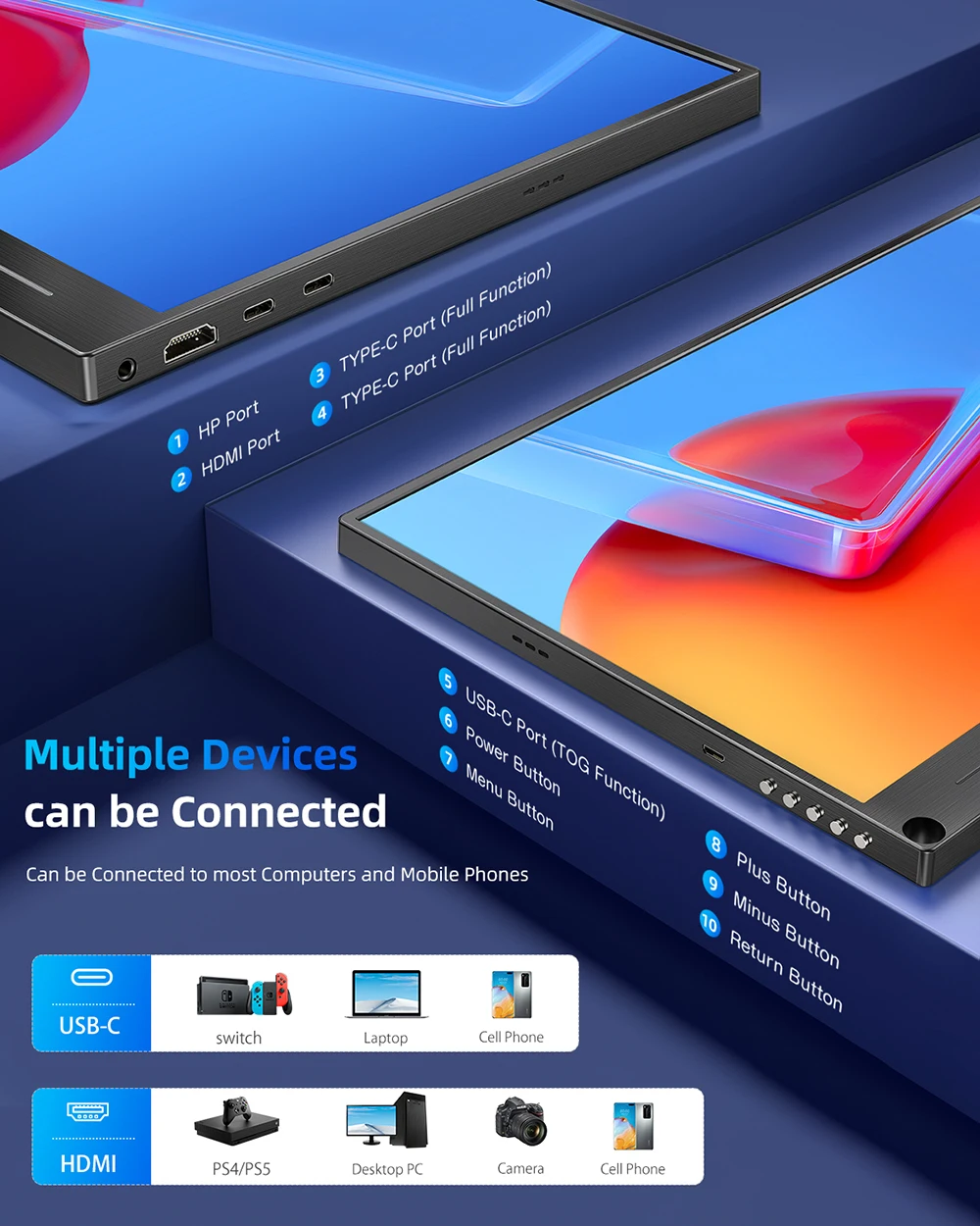 UPERFECT ޴  17.3 ġ 2K 2560X1440 USB C Ʈ ÷ VESA  Ʈ ̽  100% sRGB HDR FreeSync   ͽٴ Ʈ ũž