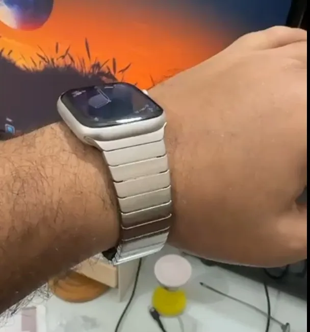 Pulseira de cor de titânio para apple watch ultra 2 49mm 10 46mm 9 8 7 5 4 se 6 loop para iwatch 45mm 41 42 44mm pulseira de aço inoxidável photo review