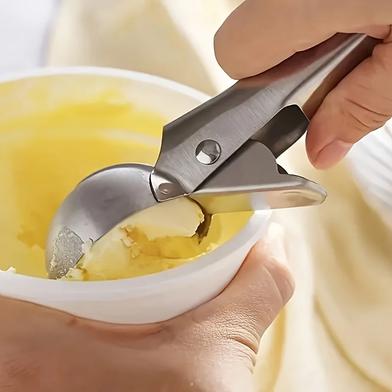 Stainless Steel Dual-purpose Ice Cream Scoop Ice Cream Scooper Multifunctional Fruit Scoop Kitchen Supplies