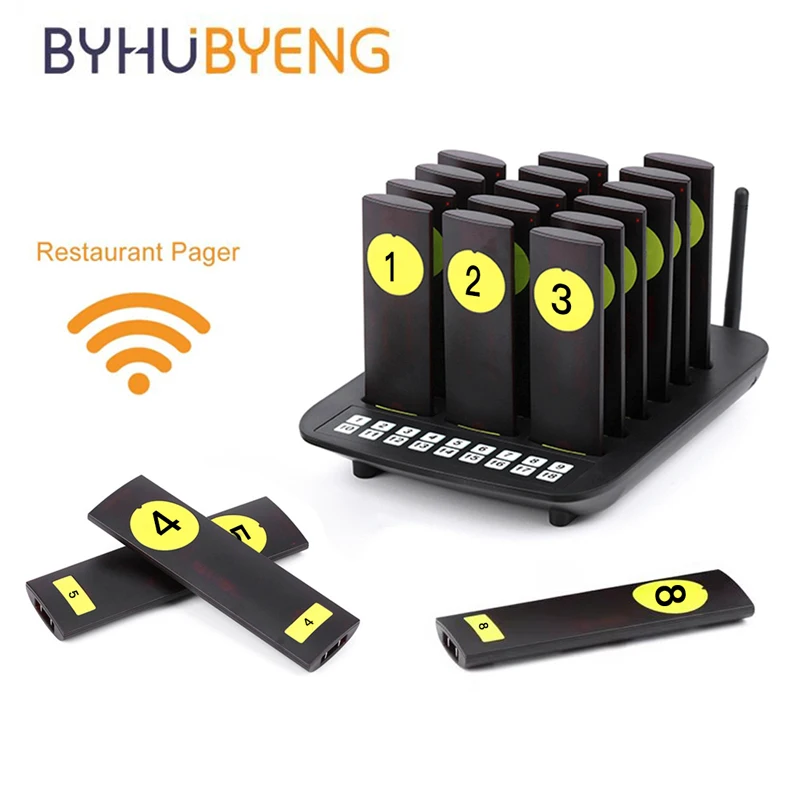Wireless Calling Restaurant Pager System Paging Buzzer for Restaurant Food Truck Cafe Bar Church Nursery Hospital wireless calling system