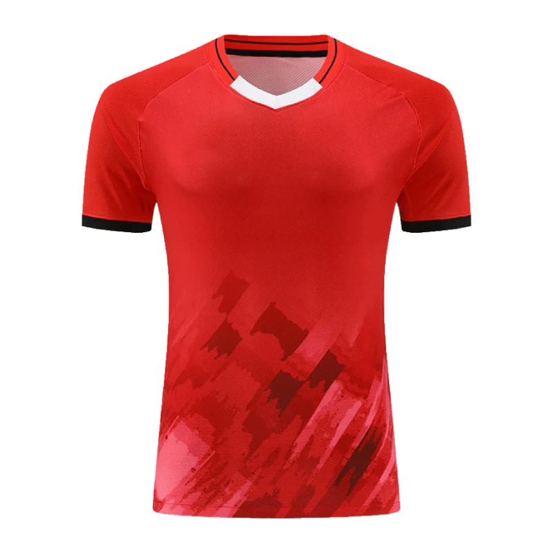 Badminton Short Sleeve Shirt Men Women Kid Table Tennis Ping Pong Pickleball Competition Uniform Top Red White Purple