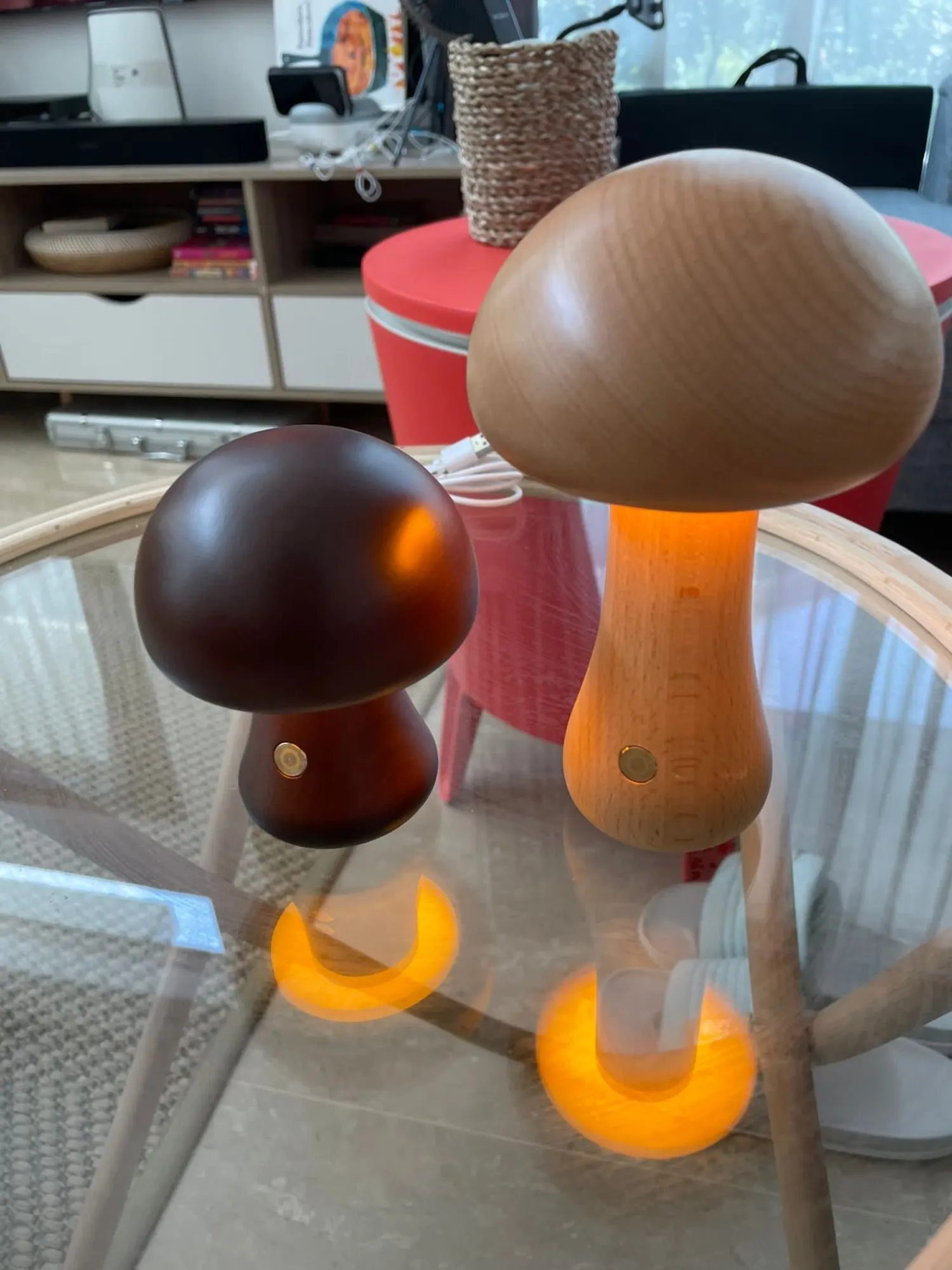 Whimsical Woods, Wooden Mushroom LED Night Light, A Touch of Charm for Your Bedroom or Children's Room photo review