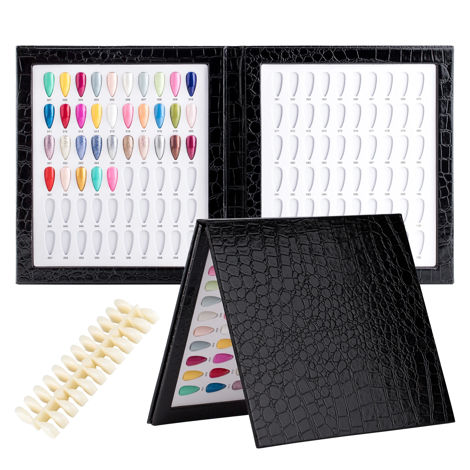 Leather Nail Polish Swatch Chart Display Book for Salon and DIY Nail Art