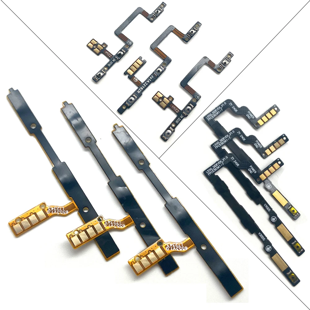 10 PCS 전원 켜기/끄기 볼륨 키 버튼 ZTE Axon 40 Lite/50 Lite/60 Lite/V 40 Pro/V41 Smart/Blade A72S 용 플렉스 케이블 리본
